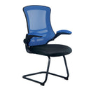 Nautilus Designs Luna Medium Back Two-Tone Mesh Cantilever Chair with folding arms, featuring a modern ergonomic office seat.