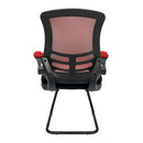Nautilus Designs Luna medium back cantilever chair with two-tone mesh seat and folding arms, featuring a modern ergonomic design.