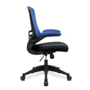 Nautilus Designs Luna Designer Medium Back Mesh Chair with two-tone fabric, folding arms, and ergonomic support.