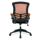 Nautilus Designs Luna Designer Medium Back Two Tone Mesh Chair with folding arms, featuring a stylish modern office chair design.