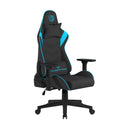 Nautilus Designs Apollo ergonomic gaming chair in black and blue with 4D adjustable armrests and 155° tilt feature.