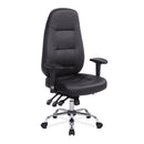 Nautilus Designs Babylon 24-hour operator chair with bonded leather upholstery and chrome base, ergonomic office seating