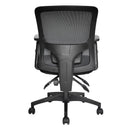 Black Nautilus Designs Barri Medium Back mesh task chair with fabric seat, featuring three lever adjustments.