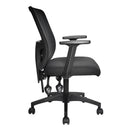 Nautilus Designs Barri Medium Back mesh task chair with fabric seat in black, shown from a side view.