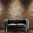 Belmont Contemporary Cubed Leather Faced 2 Seater Reception Sofa With Stainless Steel Frame & Integrated Leg Supports – Black - NWOF