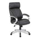 Black Cloud High Back Leather Faced Managers Chair by Nautilus Designs with ergonomic design and plush leather upholstery.