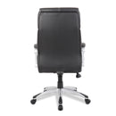 Black leather-faced managers chair with high back and ergonomic design from Nautilus Designs, featuring a modern office style.