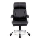 Black Cloud High Back Leather-Faced Managers Chair by Nautilus Designs, front view showing ergonomic design and leather upholstery.