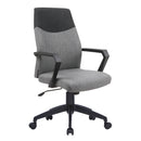 Nautilus Designs Clyde high back fabric office chair with two-tone gray and black upholstery and ergonomic design.