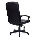 Side view of Nautilus Designs Darwin high back leather effect executive chair in black, showcasing its ergonomic design and padded headrest.