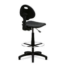 Nautilus Designs Derwent polyurethane draughtsman chair with back side view, adjustable height and ergonomic design.
