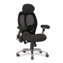 Nautilus Designs Ergo ergonomic black high back mesh office chair with lumbar support and adjustable headrest.