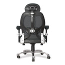Nautilus Designs Ergo ergonomic high back mesh office chair in black with adjustable headrest and lumbar support.