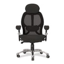 Black Nautilus Designs Ergo ergonomic high back executive mesh chair with adjustable headrest and lumbar support.