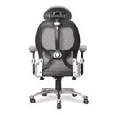 Grey ergonomic high-back mesh office chair by Nautilus Designs, designed for executive comfort and support.
