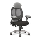 Ergo ergonomic luxury high back mesh office chair in grey and black with adjustable headrest and lumbar support.
