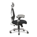 Nautilus Designs Ergo ergonomic high back mesh office chair in grey and black, shown from side view.