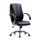 Nautilus Designs Hastings high back bonded leather managers chair with mesh panel detailing, ergonomic office seating.