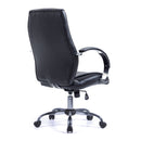 Nautilus Designs Hastings high back bonded leather manager's chair with mesh panel detailing, showing side view and ergonomic design