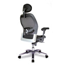 Hermes high back mesh executive chair with adjustable lumbar support, black color, side view, Nautilus Designs.