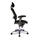 Nautilus Designs Hermes high back mesh executive chair with adjustable lumbar support, shown from a side view.