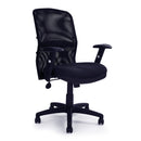 Nautilus Designs Jupiter mesh back managers chair in black with adjustable lumbar support and ergonomic design.