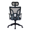 Black Newton high back mesh executive chair with integral headrest by Nautilus Designs, featuring ergonomic design and adjustable features.