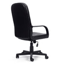 Black Orion high back bonded leather managers chair by Nautilus Designs, side view showing ergonomic design and adjustable features.