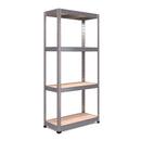 Nautilus Designs RB Boss 4-tier shelving unit with galvanised steel frame and MDF shelves, 1600x750x350mm, 175kg UDL capacity