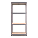 Nautilus Designs RB Boss 4-tier shelving unit with galvanised steel frame and MDF shelves, 1600x750x350mm, 175kg UDL capacity.