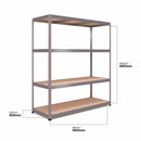 Nautilus Designs RB Boss 4-tier shelving unit with galvanised steel frame and MDF shelves, 1800x1600x600mm, 300kg capacity