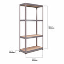 Nautilus Designs RB Boss 4-tier shelving unit with galvanised steel frame and MDF shelves, 1800x900x400mm, supports 300kg.