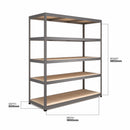 Nautilus Designs RB Boss 5-tier shelving unit with galvanised steel frame and MDF shelves, 1800x1600x600mm, 250kg UDL capacity