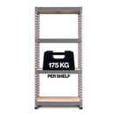 Nautilus Designs RB Boss FastLok 4-tier shelving unit with galvanized steel frame and MDF shelves, 1600x750x350mm, 175kg UDL