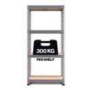 RB Boss FastLok 4 x Tier Shelving Unit With Galvanised Steel Frame & MDF Shelves - 1800x900x400mm 300kg UDL - NWOF