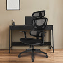 Black Trinity Ergonomic High Back Mesh Office Chair by Nautilus Designs with adjustable headrest and lumbar support.