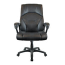 Nautilus Designs Wellington high back leather effect executive chair with padded headrest and armrests, front view.