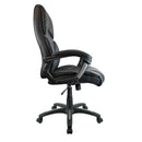 Side view of Nautilus Designs Wellington High Back Leather Effect Executive Chair with black finish and ergonomic design.