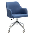 Nautilus Designs Girona fabric armchair with medium back, castors and glides, showcasing a stylish, modern design with plush upholstery.