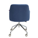 Nautilus Designs Girona fabric medium back armchair with castors and glides, featuring stylish upholstery and cushioned seat.