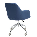 Nautilus Designs Girona stylish fabric medium back armchair with castors and glides, showing a side view with plush upholstery.