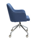 Nautilus Designs Girona fabric armchair with medium back, featuring castors and glides for versatile comfort and style.