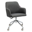 Nautilus Designs Girona fabric medium back armchair with castors and glides, featuring stylish upholstery and modern design.