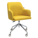 Nautilus Designs Girona fabric armchair with medium back, castors, and glides, showcasing stylish upholstery and modern design.