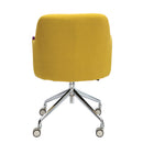 Nautilus Designs Girona fabric armchair with medium back, castors, and glides, showcasing stylish upholstery and comfortable seating.