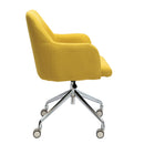 Nautilus Designs Girona fabric medium back armchair with castors and glides, showcasing stylish upholstery and comfortable seating.