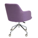 Side view of Nautilus Designs Girona fabric medium back armchair with castors and glides, showcasing stylish upholstery and construction.