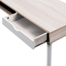 Tromso Compact Workstation With White Legs, Stylish Complementing Drawer & Open Storage Compartment - NWOF