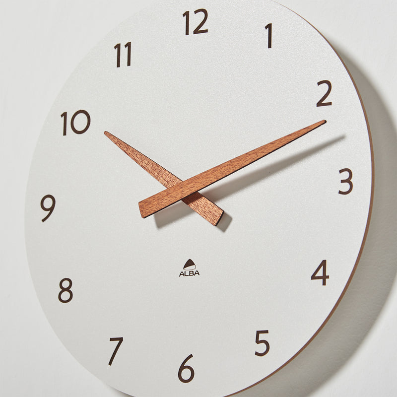 Orbit Wall Clock 300mm - Walnut & White