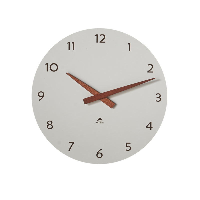 Orbit Wall Clock 300mm - Walnut & White